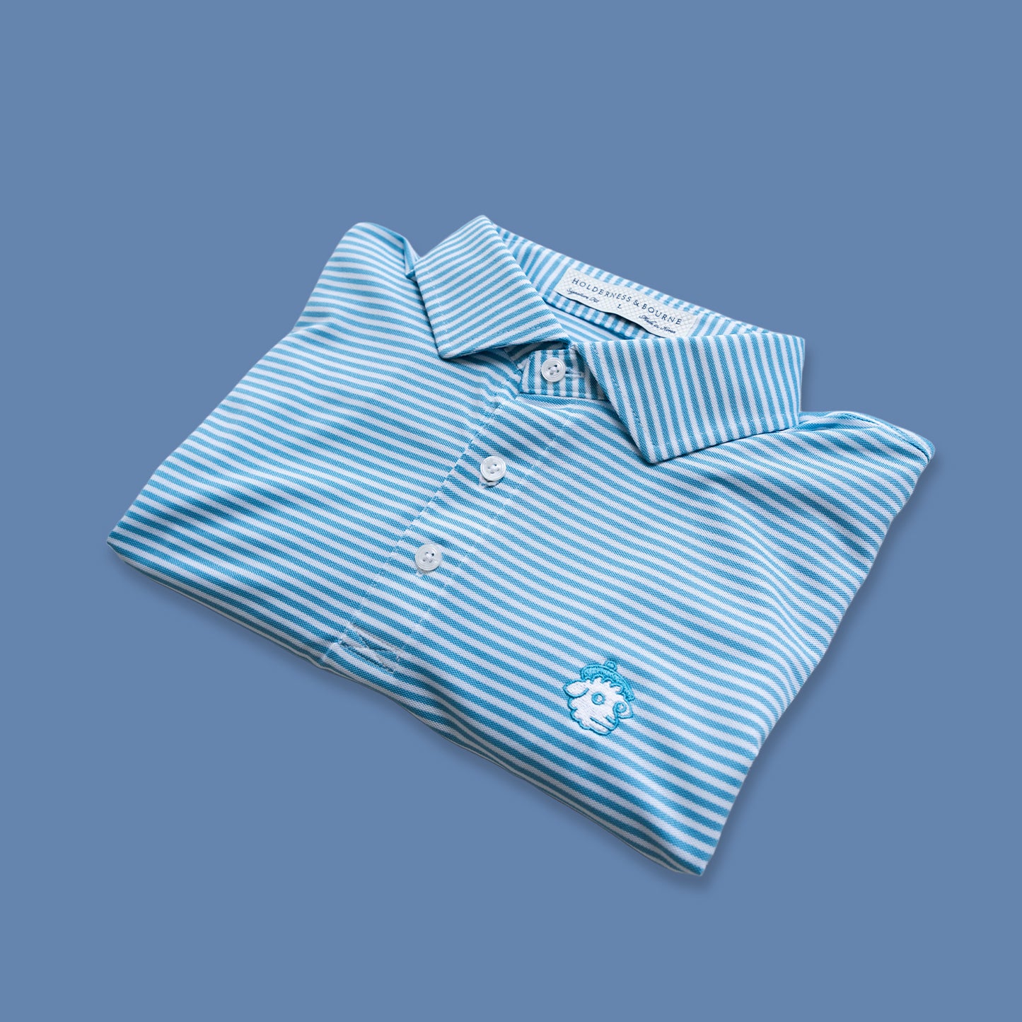 H&B Maxwell Polo -- Harbor and White