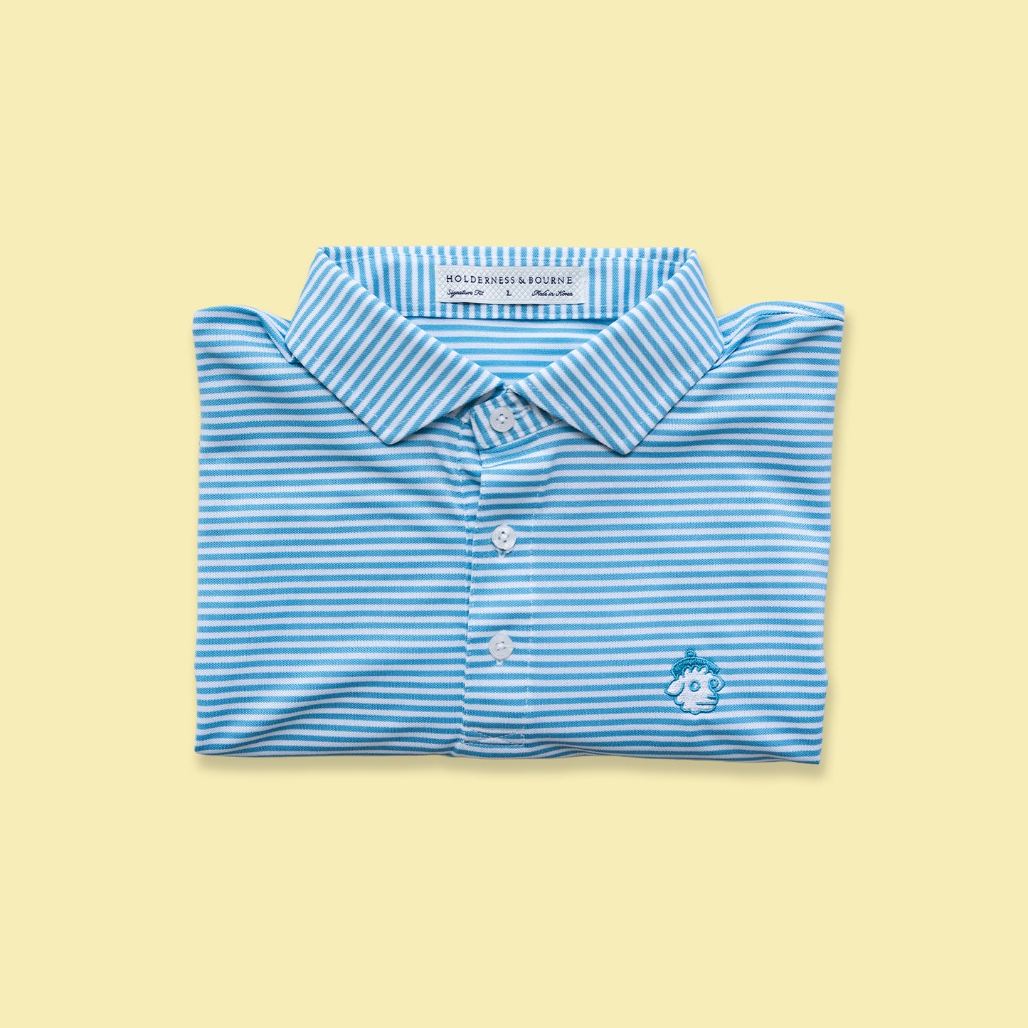 H&B Maxwell Polo -- Harbor and White