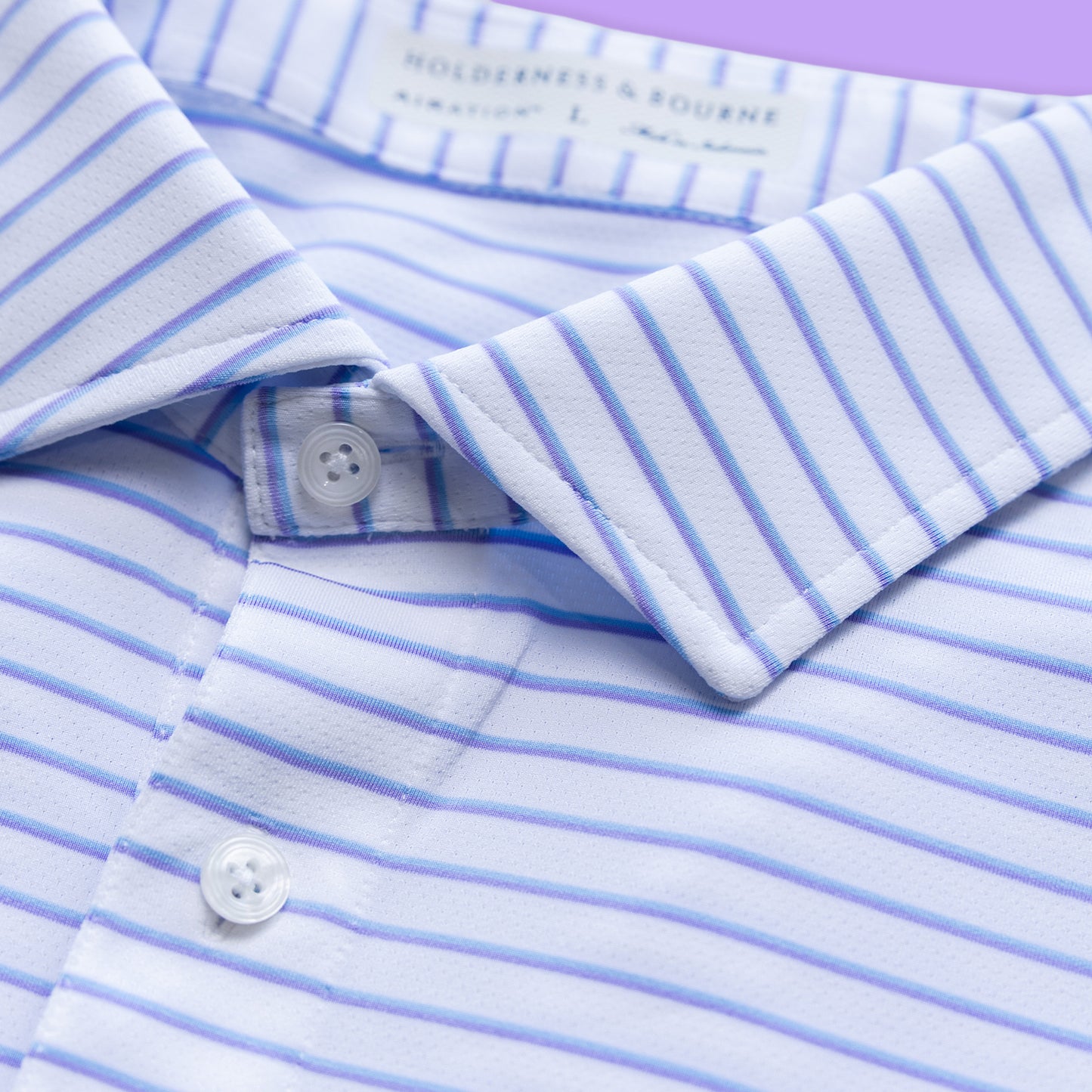 H&B Springer Polo -- White/Vista Blue/Tudor